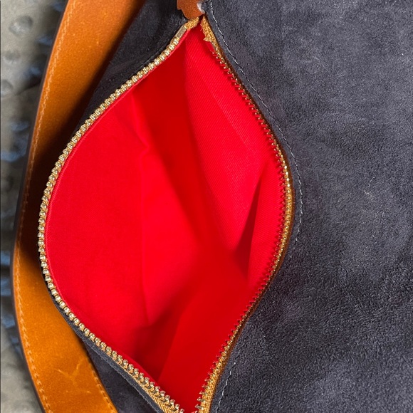 Dooney & Bourke Dark Blue Suede purse Large Hobo Bag, Camden like new - Picture 9 of 16